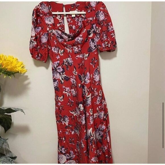 New Anthropologie x Maeve Puff-Sleeve Dress Size 10 - Picture 5 of 9